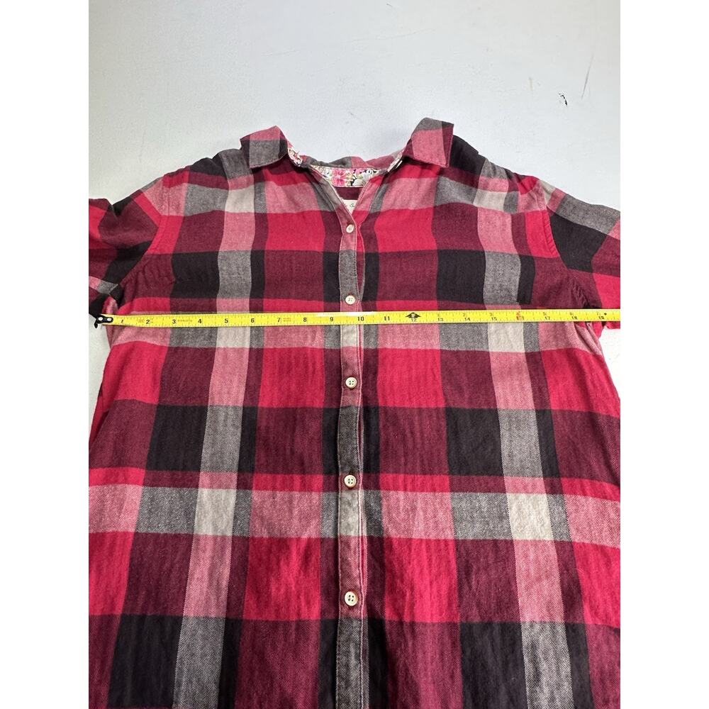 Anthropologie Isabella Sinclair Plaid Button Front Shirt Lace Back Top Size S - Picture 6 of 12